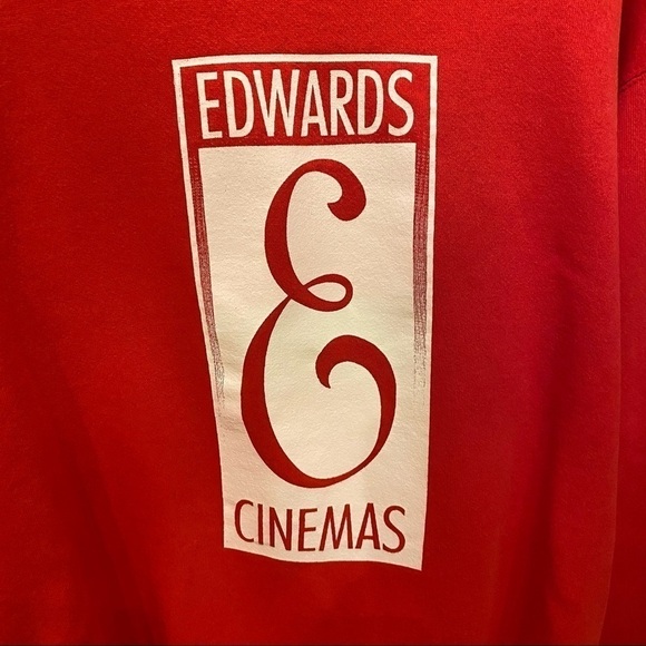 Vintage EDWARDS CINEMAS Red Graphic Sweatshirt Size XL - Picture 2 of 8